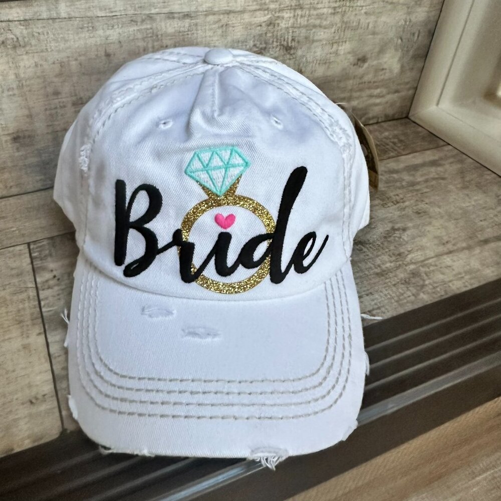 NWT KBETHOS White Bride Womens Adjustable Baseball Cap